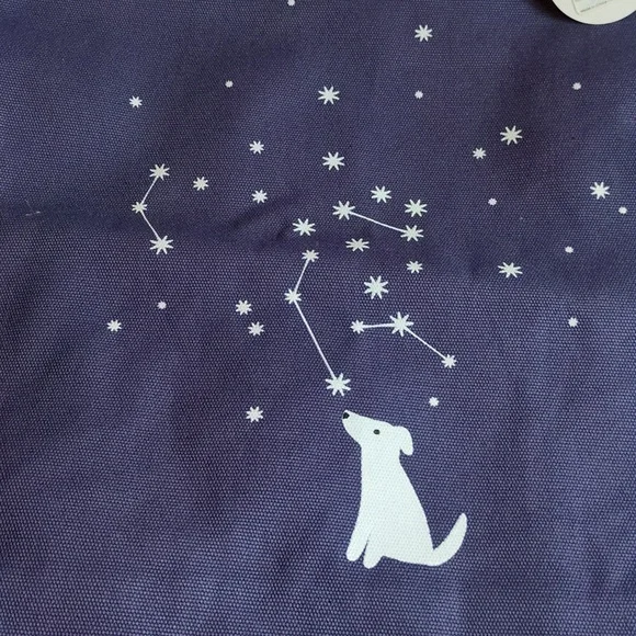 NWT Dark Blue Dog  & Stars Tote Bag - Picture 3 of 13